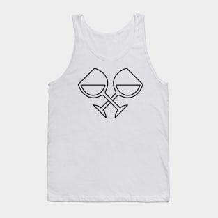 Crossed Wine Glasses Tank Top